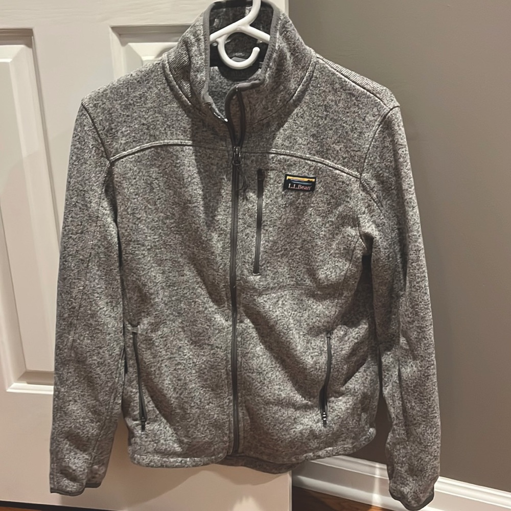#LLBean grey cozy full zip jacket